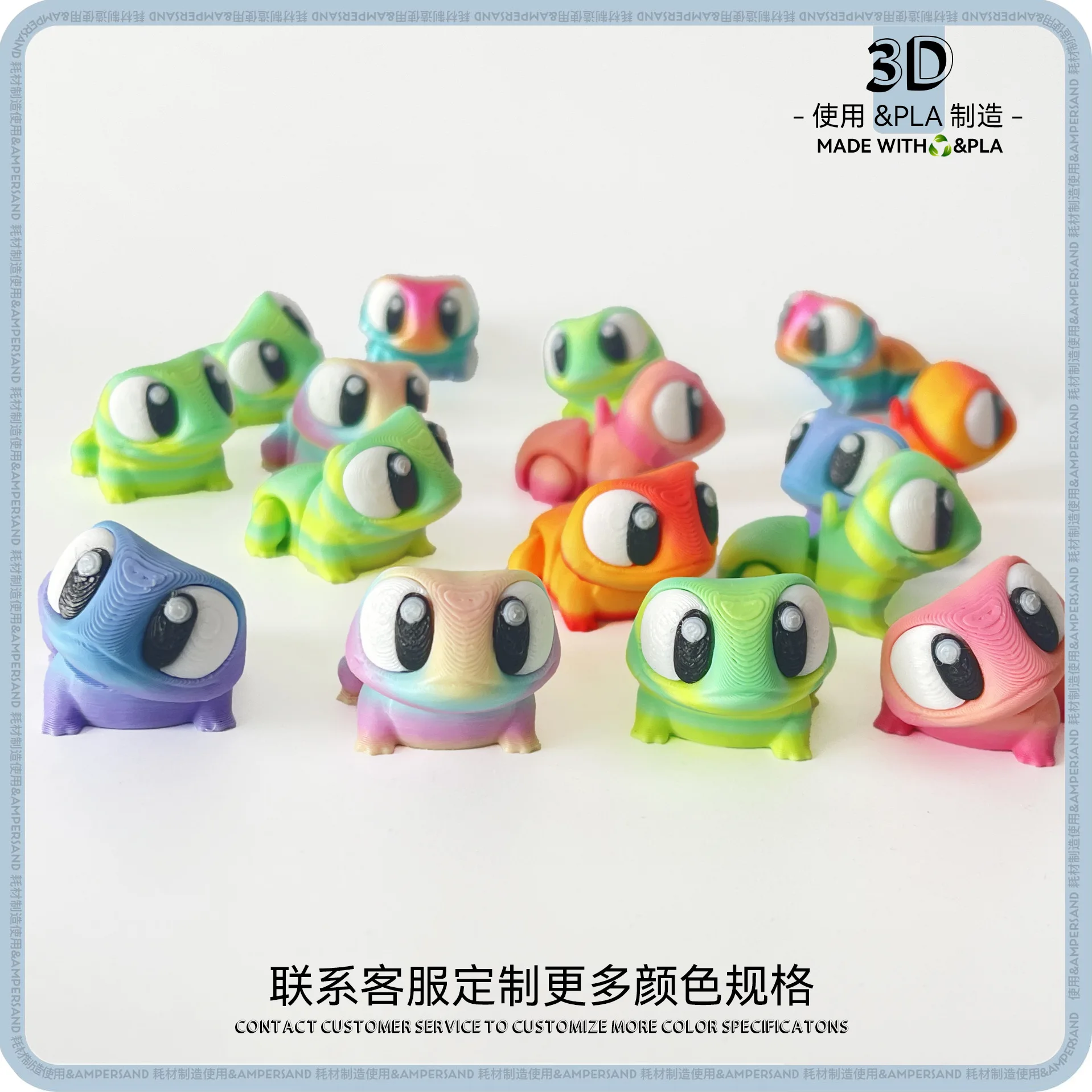 3D Printed Cute Frog Ornament Movable Joints Small Animal Model Toy Car Decorations Unique Gifts
