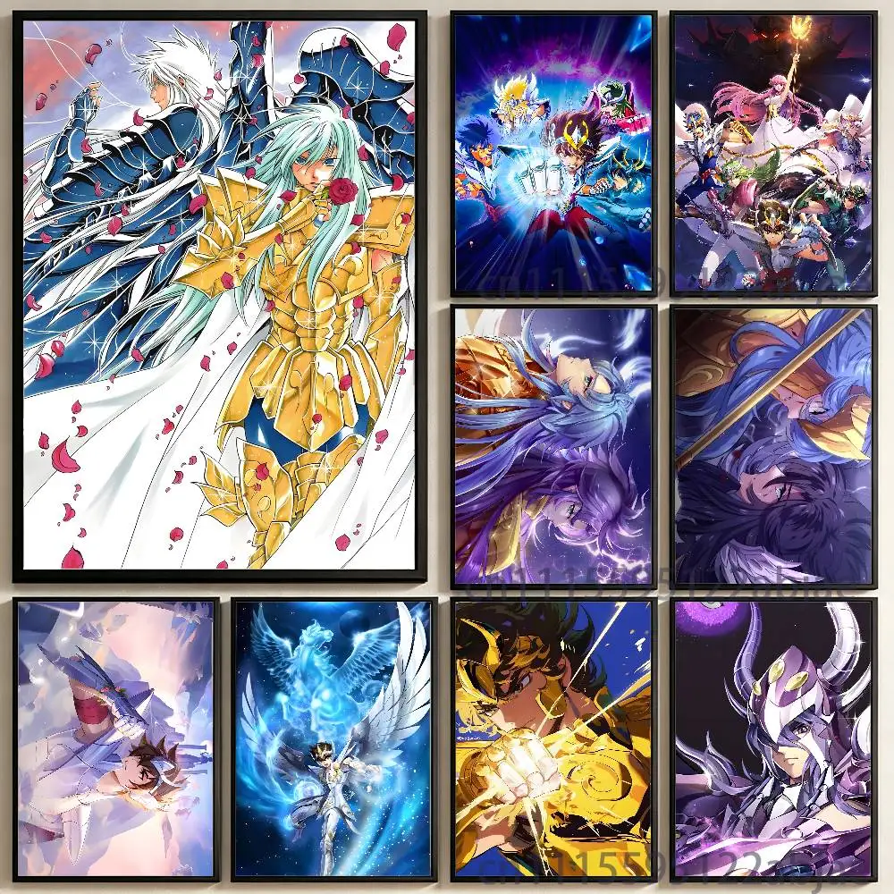 S-Saint Seiya Poster Multi-Purpose Wall Art for Living Room Bedroom Office Hallway Bar Home Decor Gift