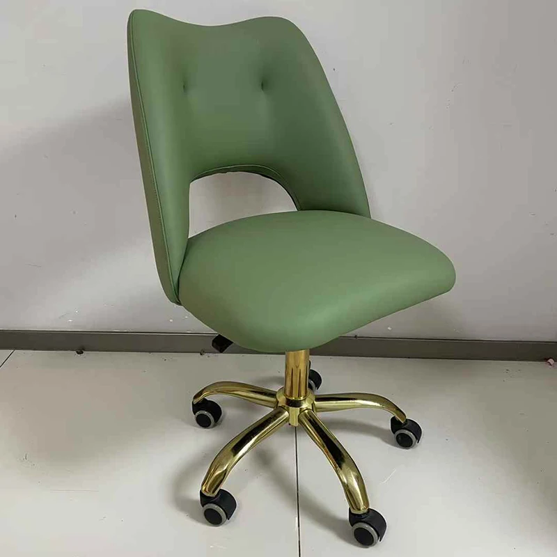 Professional Beauty Salon Furniture Gold Base Salon Pedicure Stool Chair Modern Luxury Adjustable Height Technician Stool