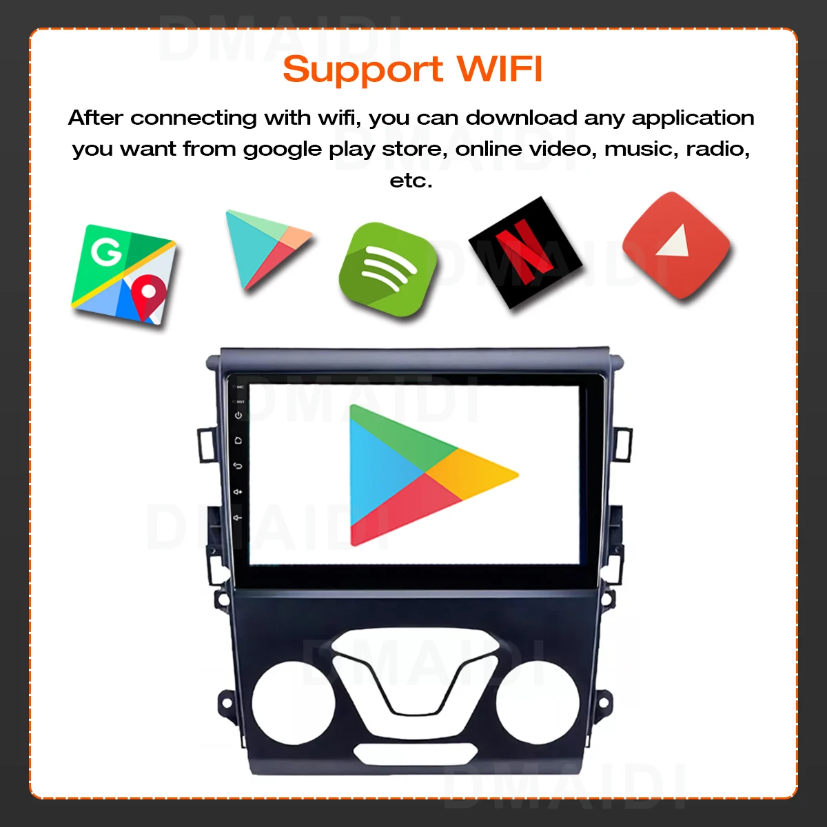 Android10 Wireless Carplay GPS Navigation Android auto Multimedia Audio Video Player For Ford Fusion Mondeo 2009-2013 Blue-tooth