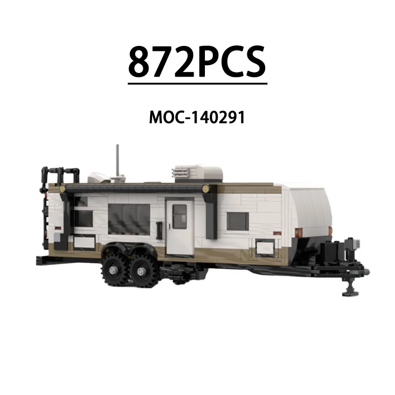 

MOC-140291 Building Block Travel Camping Trailer Model, 872 Pieces, Children's Birthday, Christmas, and New Year Toy Gift