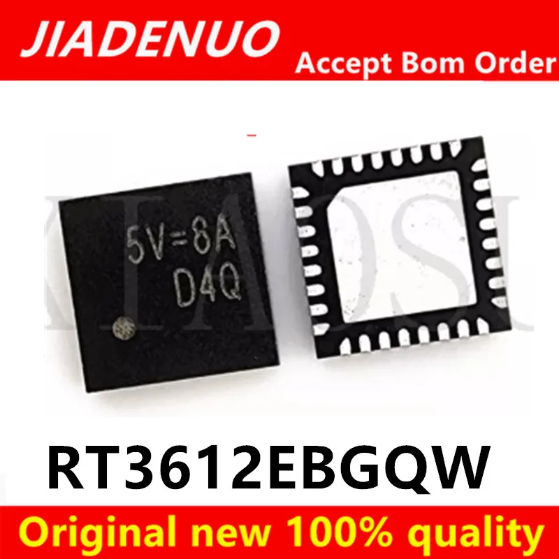 (2-5piece)100% New RT3612EBGQW RT3612EB QFN‑32 2‑Phase PWM CPU Core Power Controller IC Chipset