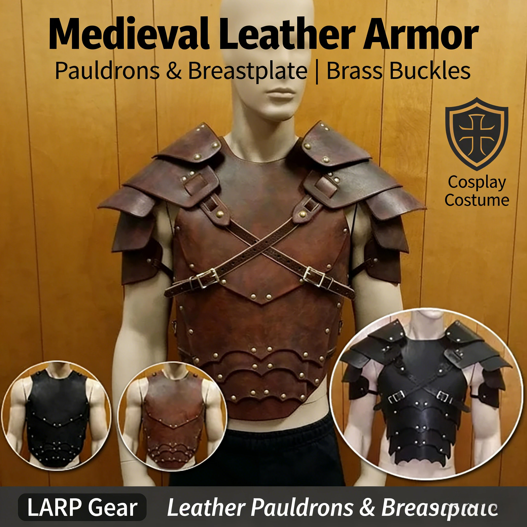 

Leather bondage multi-piece shoulder strap gladiatorial dress-up samurai shoulder pads bundled bra