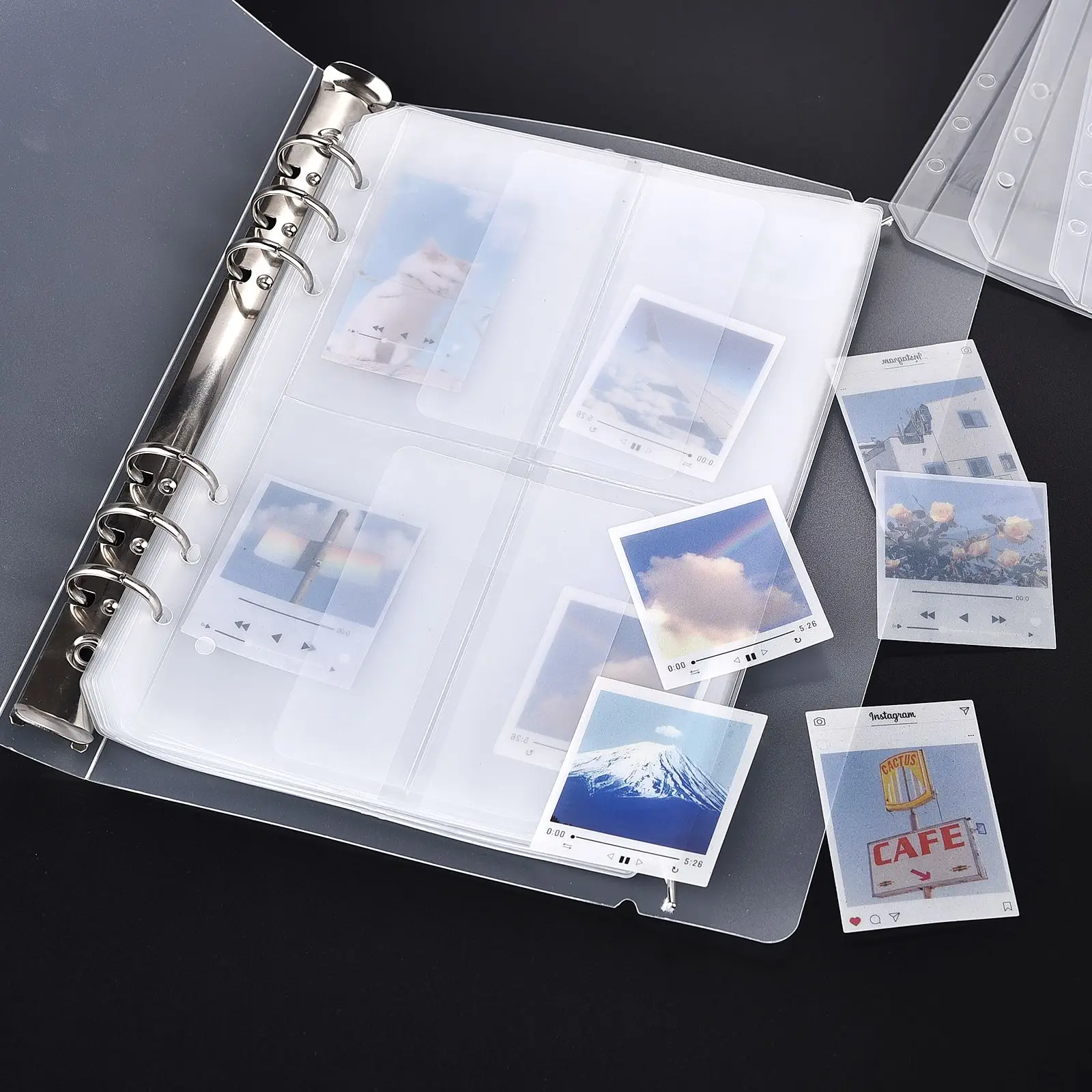 A5 Die Storage Book Binder Transparent Folders DIY Photocard Stamp Album Storage Book Holder Document Envelopes Storage