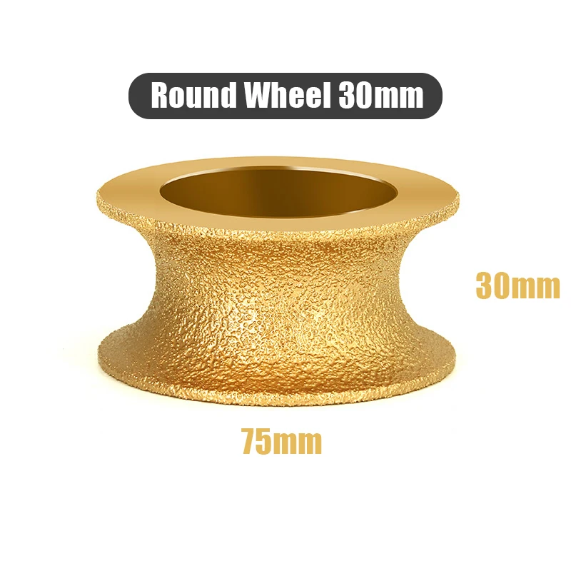 20mm Bore Dia 3inch 75mm Round Dry Vacuum Brazed Diamond Grinding Wheel Demi-bullnose Edge Marble Edging Profile Grinding Disc