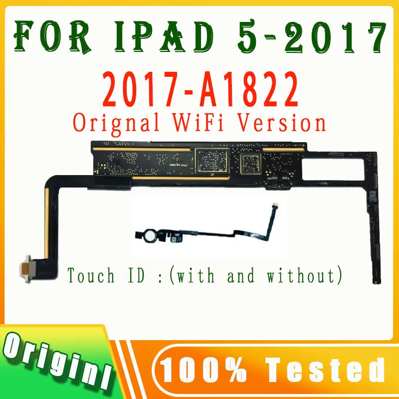 Carte mère 100% originale Clean ICloud pour IPad 5, Logic Board pour A1822 en 2017, système complet avec puces