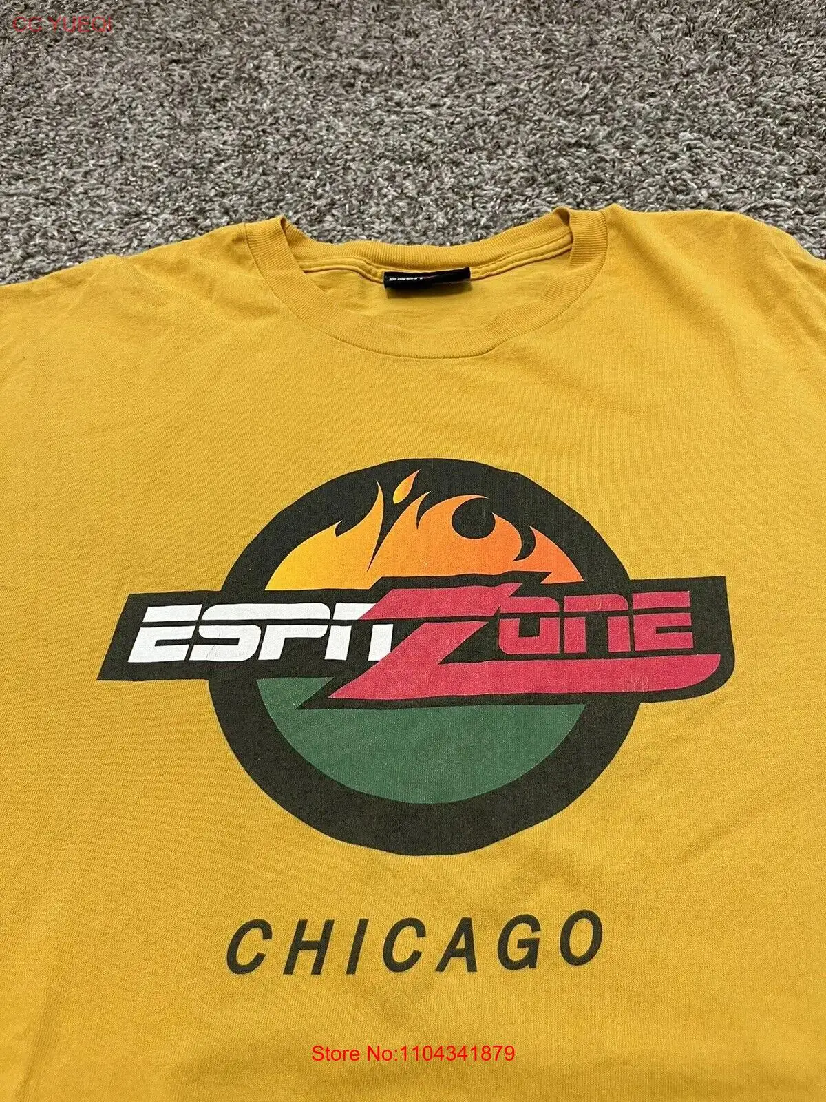 Винтажная рекламная желтая футболка Espn Zone Chicago Restaurant 1999 года, размер ￼ 2XL