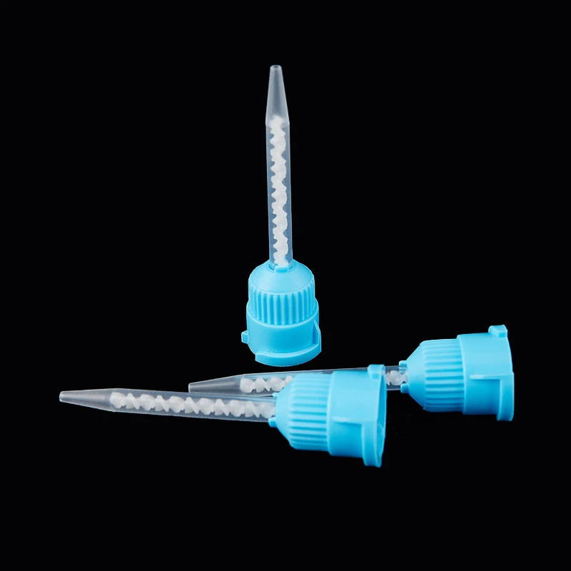 50pcs 3.5 Mm Disposable Silicone Rubber Mixing Head 1:1 Dental Materials Dentistry Silicone Rubber Gun Conveying Mixing Head