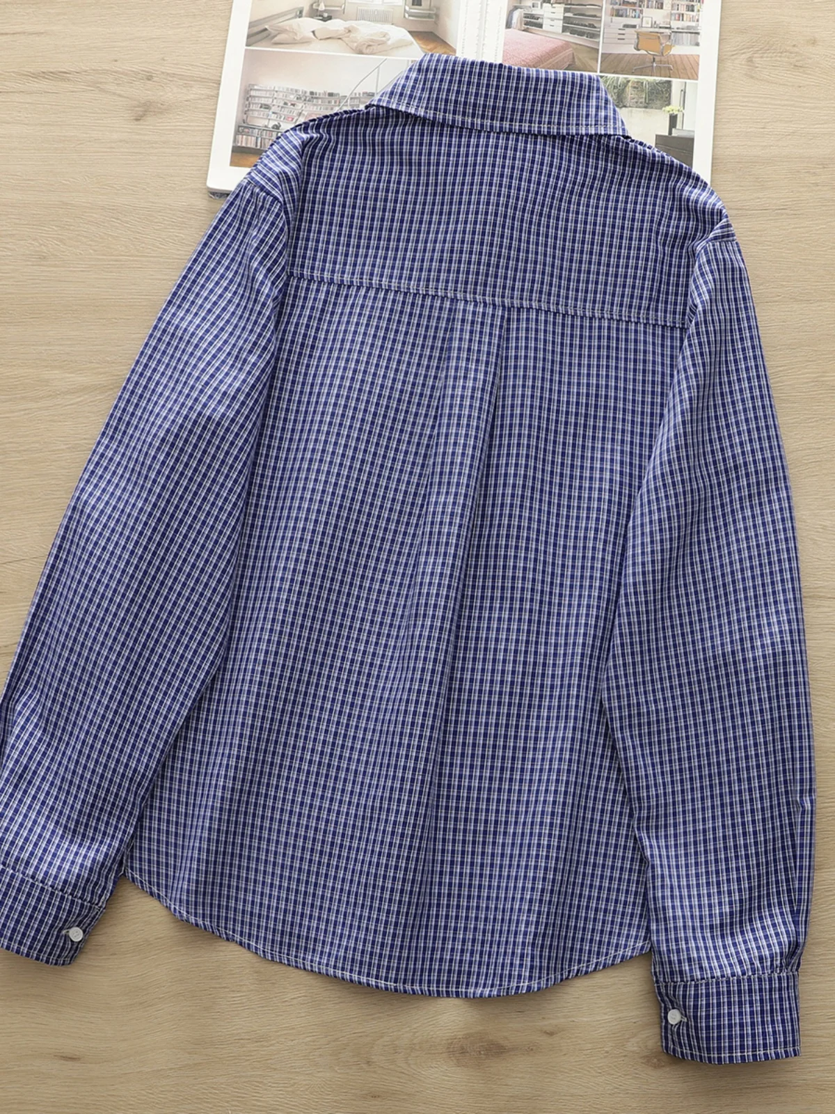 Preppy Plaid Long Sve Women's irt Base Layer Spring Autumn plus Size Overhead Trendy Button up Cotton Blend Commute Sle