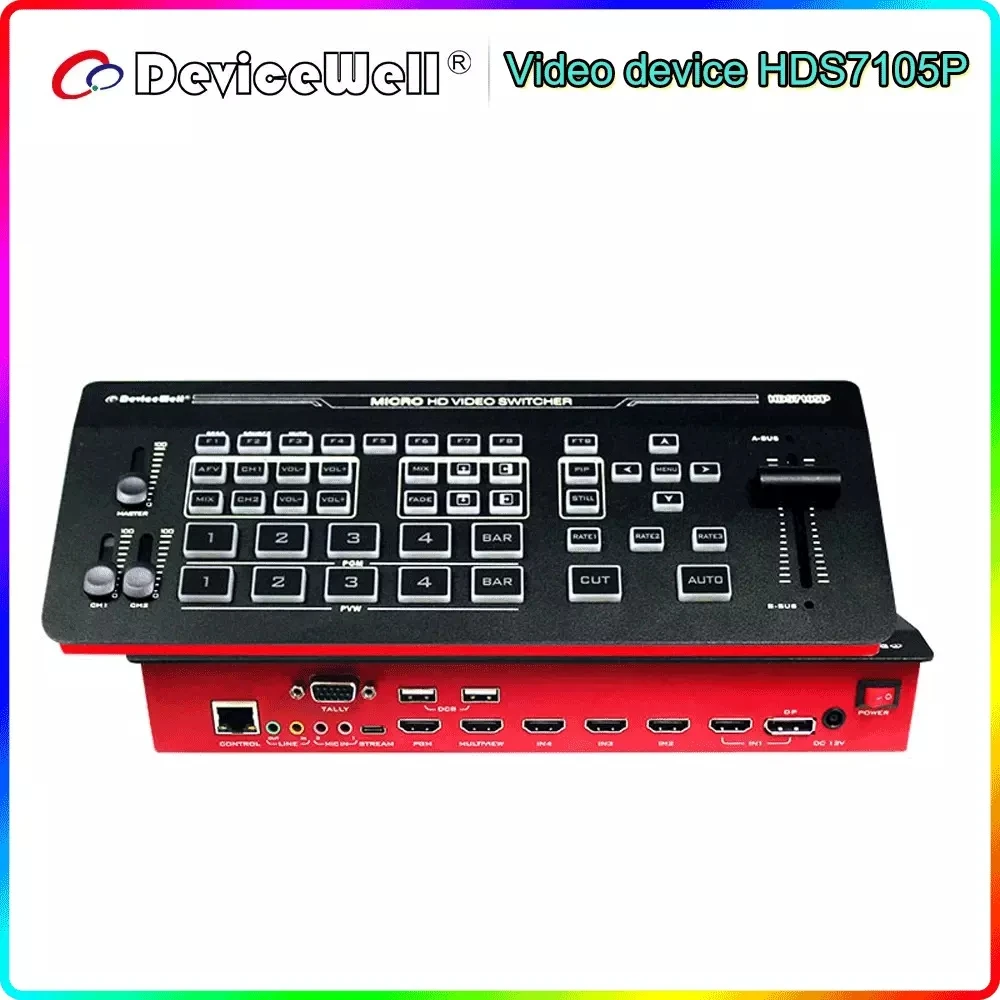 DeviceWell HDS7105P Video Switcher 5-CH Video Switcher 4*HD-MI-compatible 1*DP SWITCHER For Video Stream NEW Arrivel HDS7105P