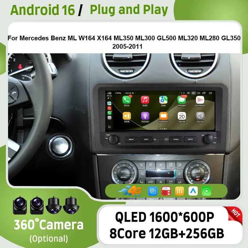 For Mercedes Benz ML W164 X164 ML350 ML300 GL500 ML320 ML280 GL350 2005-2011 BT WiFi GPS DSP IPS HD Touch FM RDS Split Screen
