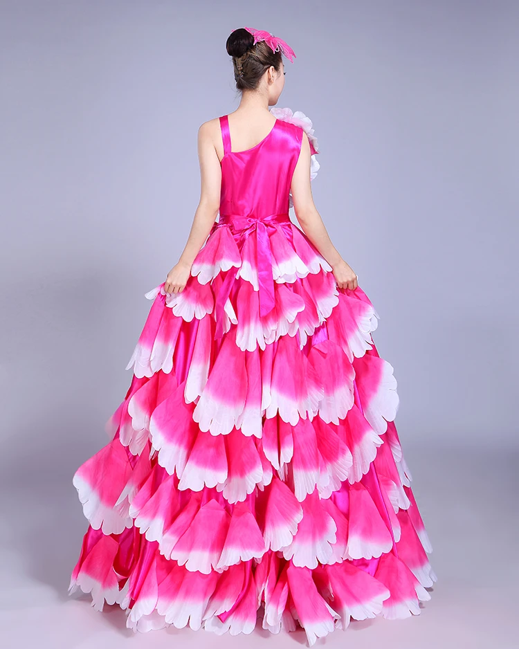 Damen Blütenblatt Spanisches Kleid für Auftritte, Tanzkostüm, Stierkampf-Flamenco-Kleider, Zigeuner-Flamenco-Bühnenkostüm, Neu 2026 – Detail 6