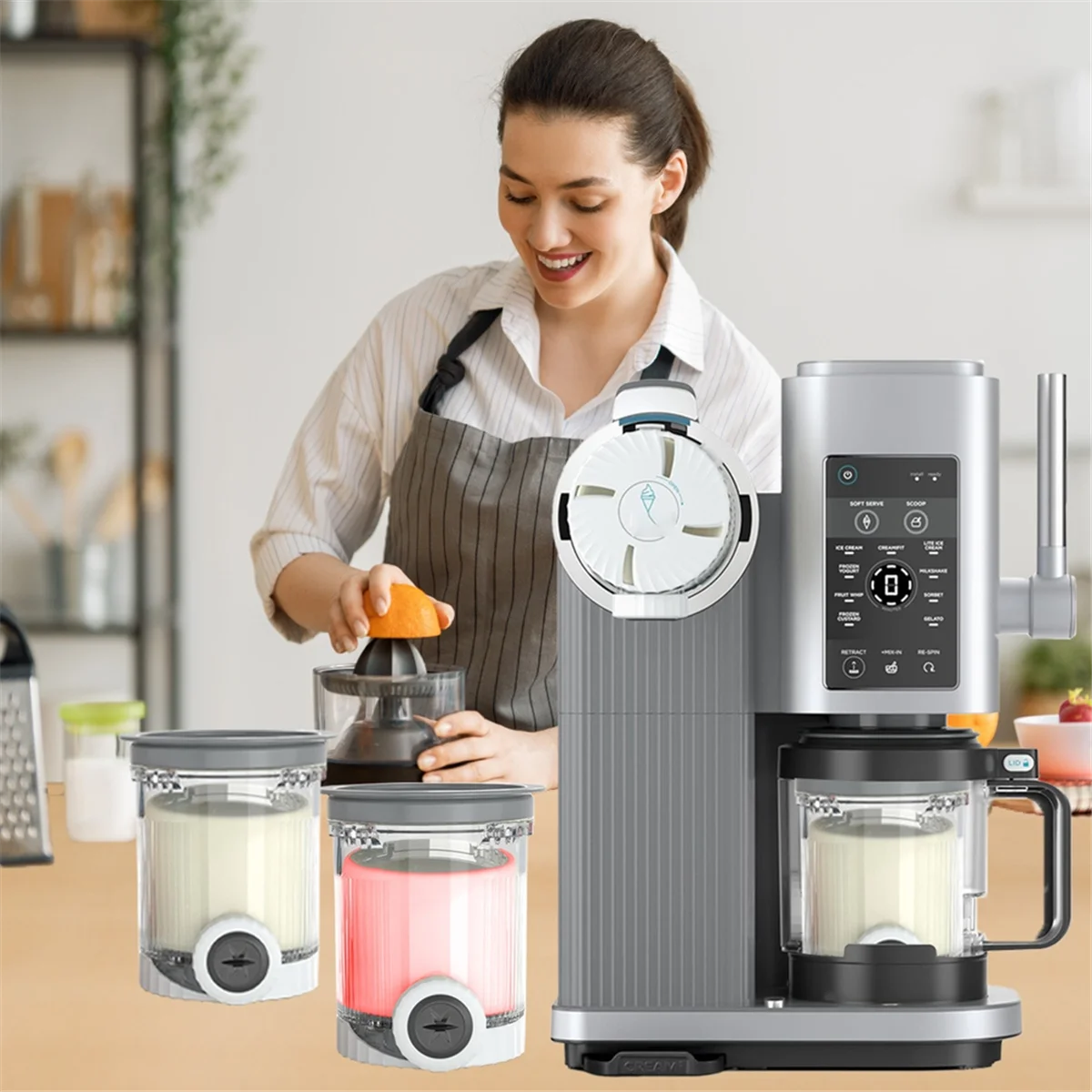 

4pcs Pints and Lids Replacement for Swirl NC700 Series Ice Cream & Soft Makers,for Swirl NC700 NC701