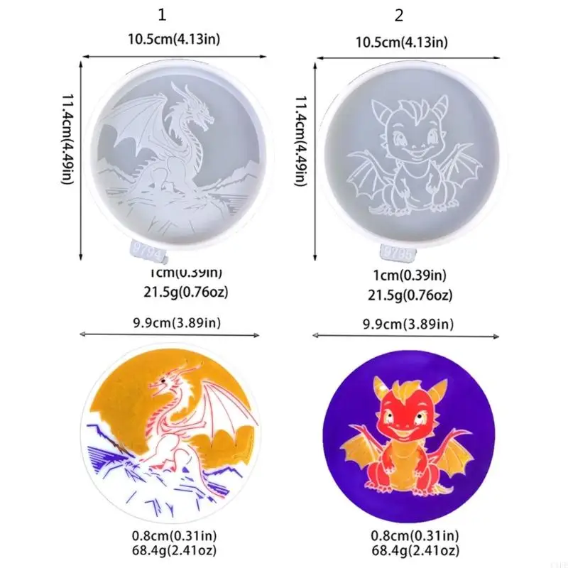 C1FE Silicone Dragon Mold voor DIY Cup Mat Duurzame Siliconen Molds