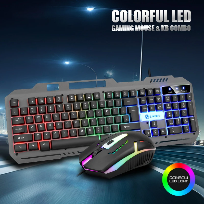 touch wired teclado e mouse grupo led luminoso esports desktop computador laptop office game novo t25 01