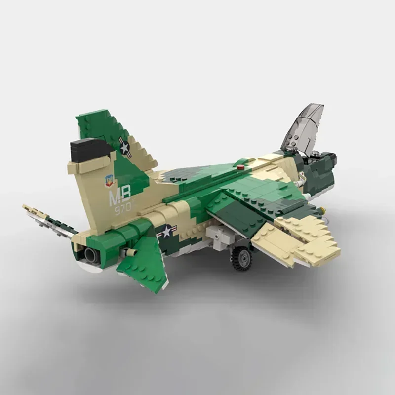 Military Model Moc Building Bricks 1:35 A-7D Corsair II Fighter Technology Modular Blocks Gifts Christmas Toys DIY Sets Assembly