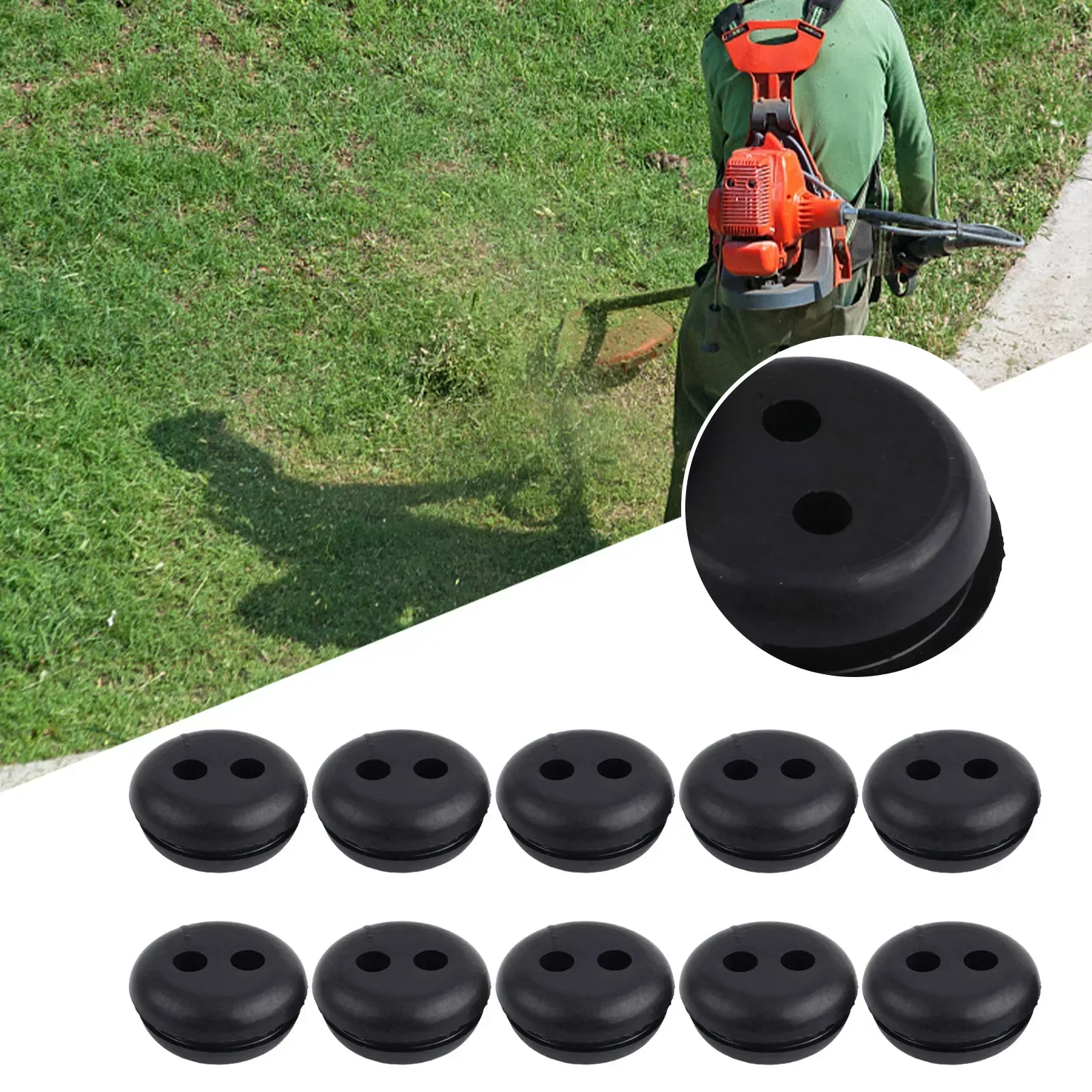 Novo 5/10 pçs de borracha preta linha tanque gás combustível ilhó para casa trimmer cortadores escova cortador grama ferramenta jardim acessórios para honda