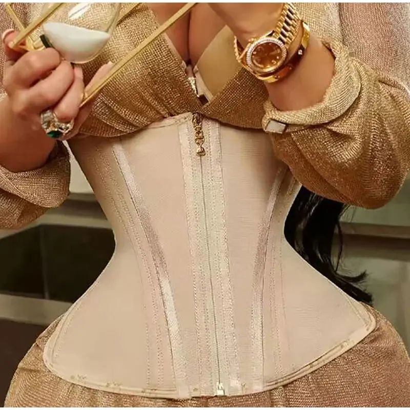 Corset Waist Trainer Abdominal Shapewear Triple Breasted Zipper Double Pressing Cincher Underbust Corset Slim Fit Hourglass Belt view 5