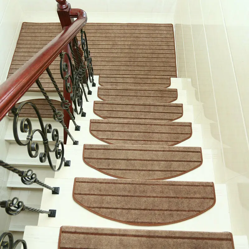 14Pcs Sticky Stair Steps Rectangular Anti-skid Carpet Stair Door Mat S Carpet Rug Multiple Use Safety Mat Home