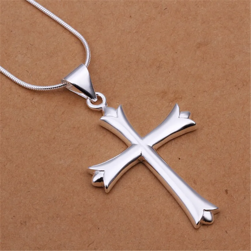 

925 Sterling Silver Cross Pendant Women Wedding Gift Men'S Minimalist Necklace Fashion Trends Jewelry Gifts