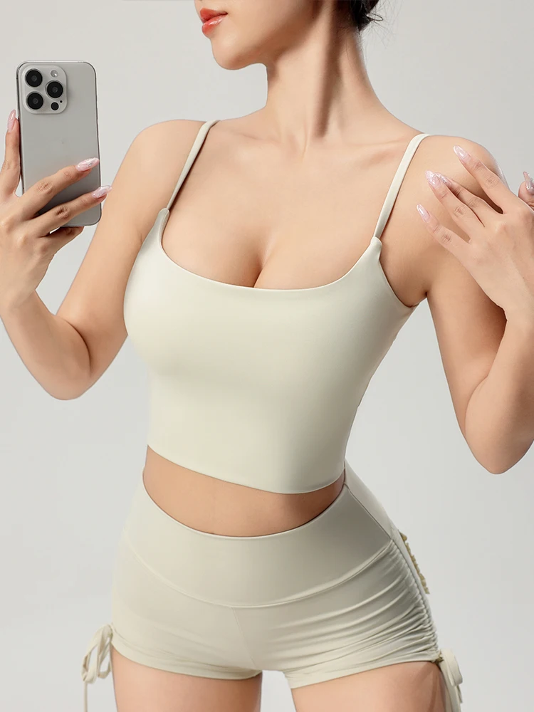2024 High Quality Fitness Yoga Crop Top Push Up Compression Gym Bralette Women Strappy Workout Bra