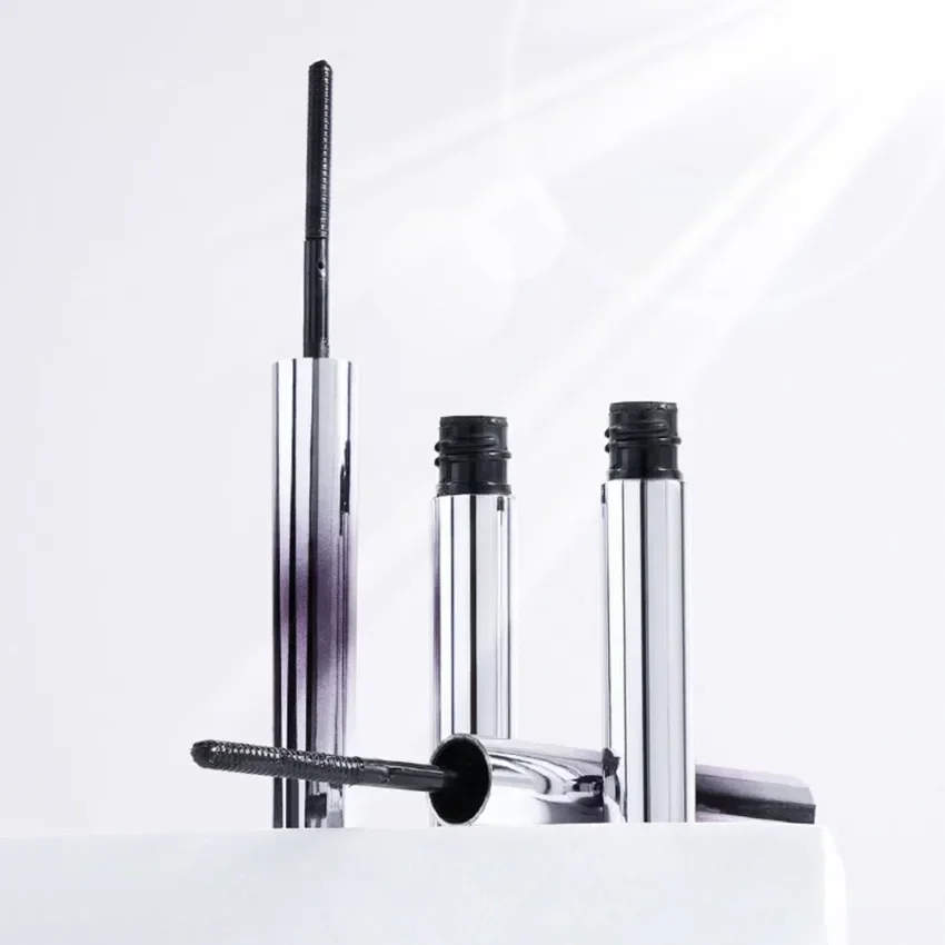 Mascara Private Label Vegan Long Lasting Waterproof Small Steel Rod Quick Dry Eye Makeup Custom Logo Wholesale Silvery Package