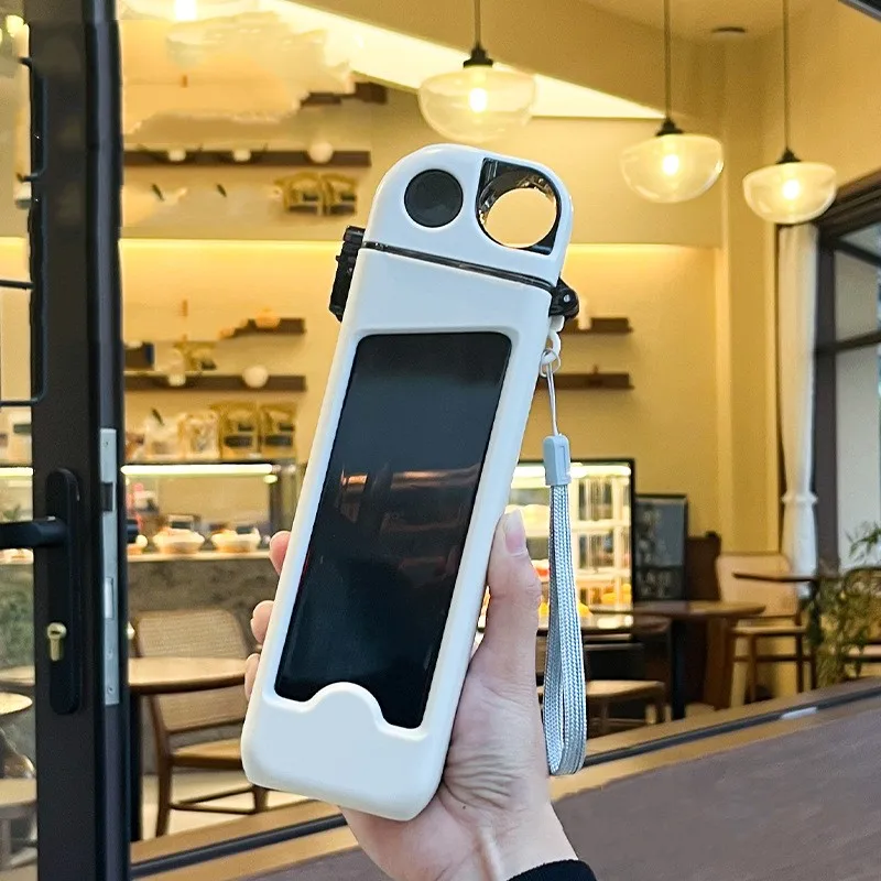 1 قطعة كوب ماء من القش البلاستيكي، زجاجة مياه بسيطة، زجاجة مياه مستطيلة، كوب ماء محمول لطيف للبالغين