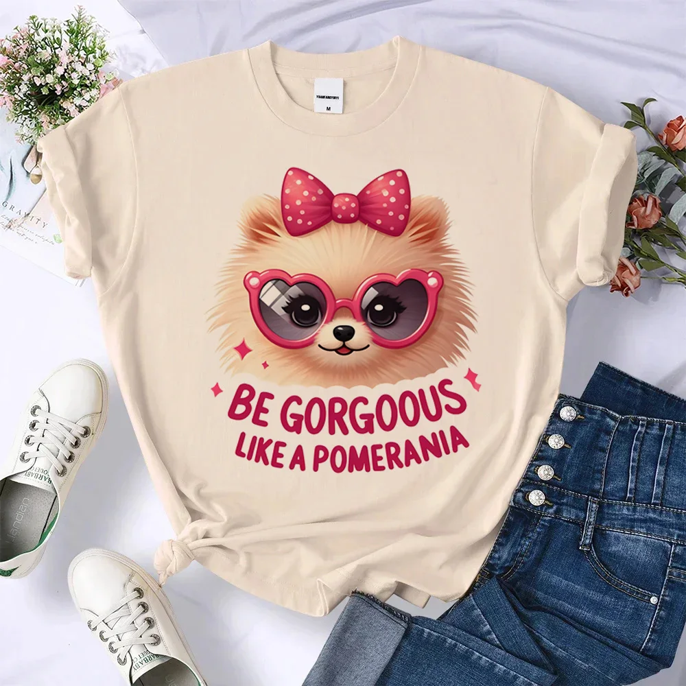 

Pomeranian Tee women anime comic designer tshirt female 2000s clothing