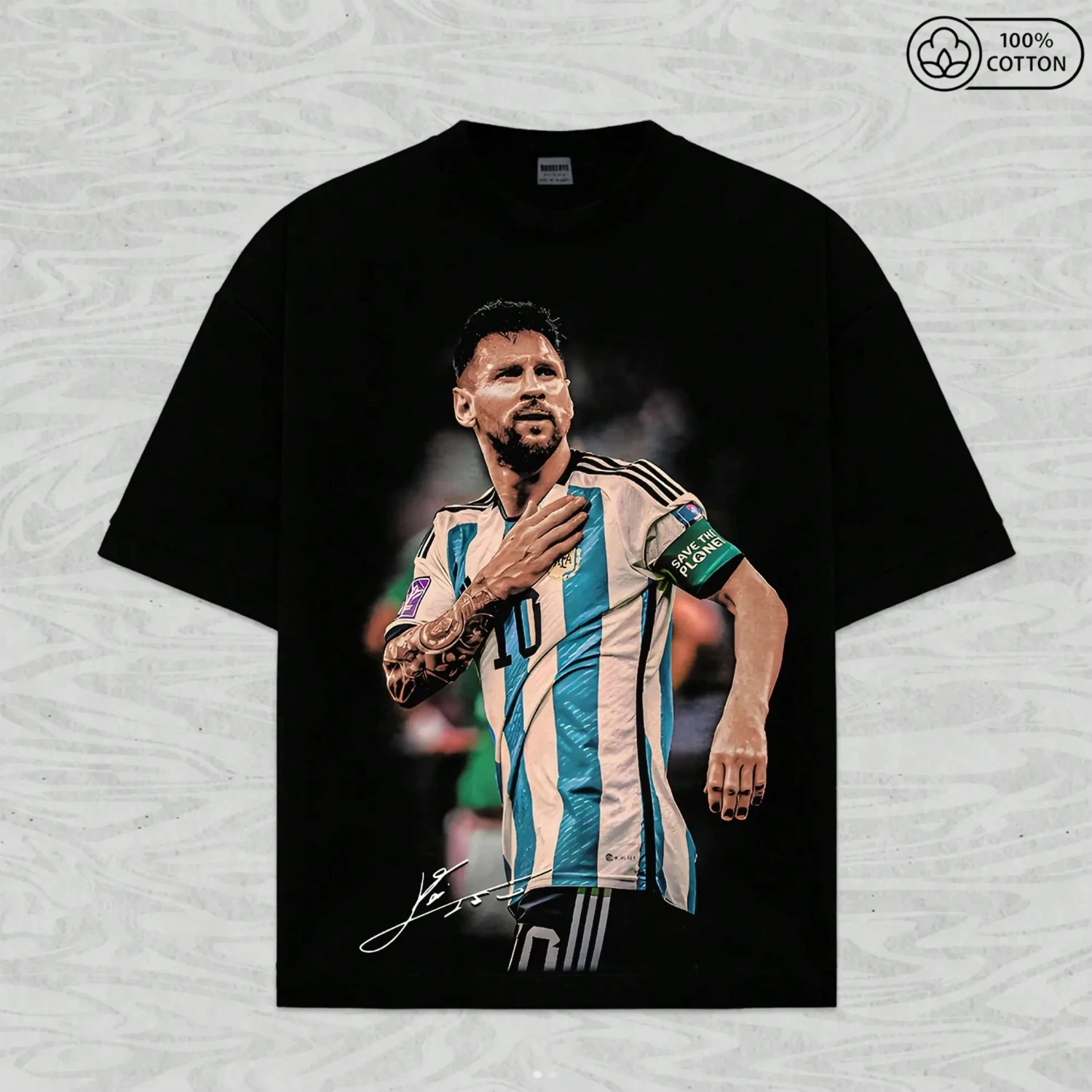 Herren Sommer Messi Argentinien Tribute T-Shirt Rundhals Kurzarm Vintage Sport Casual Street Top Fußball-Fans Tägliches Outfit – Detail 2