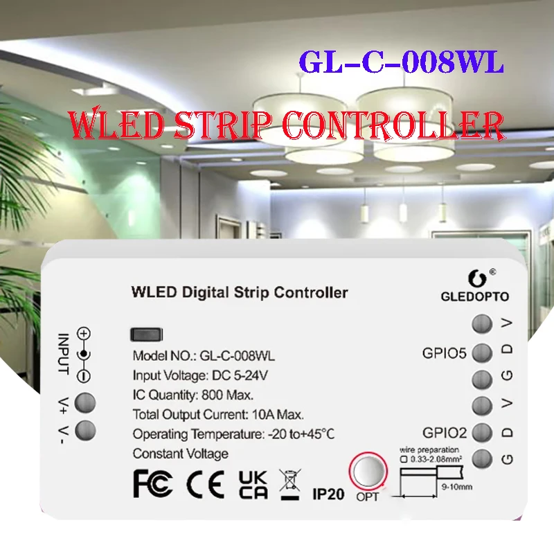 

GLEDOPTO WLED LED Controller DC5-24V DIY Dynamic Lighting Mode For WS2811 WS2812b SK6812 WS2813 WS2815 LED Strip Lights