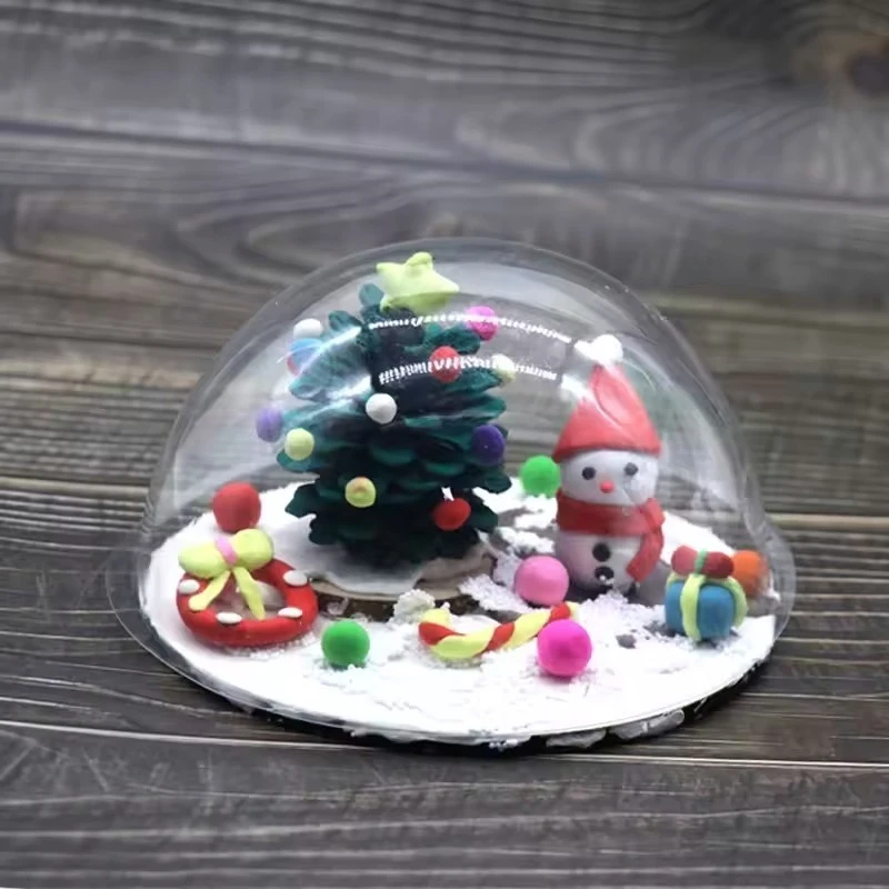 10/20/50/100 قطعة غطاء نصف الكرة البلاستيكية الشفافة لتقوم بها بنفسك مجموعة قبة الحلوى عيد الميلاد هالوين ألعاب احتفالات غطاء تغليف الهدايا