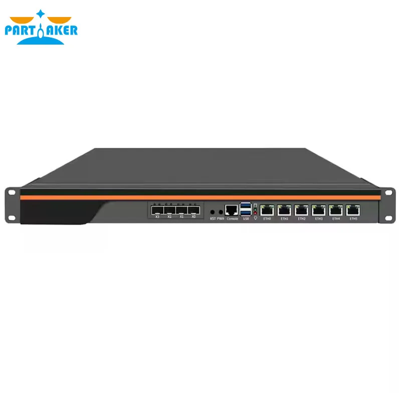 Partaker 1U Rackmount Firewall Router I5 12450H 6x2 5G Intel I226 4xSFP+ 10G WiFi6 5G4G pfSense ROS Enterprise Network Server