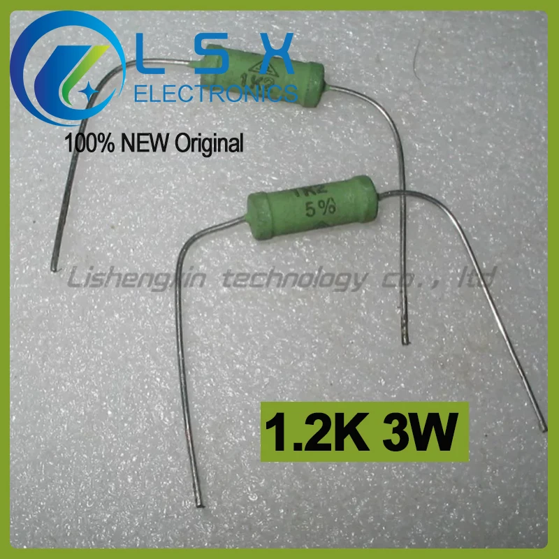 

10PCS 1.2K 3W 1K2 Ohmic resistor thick copper pin New and Original