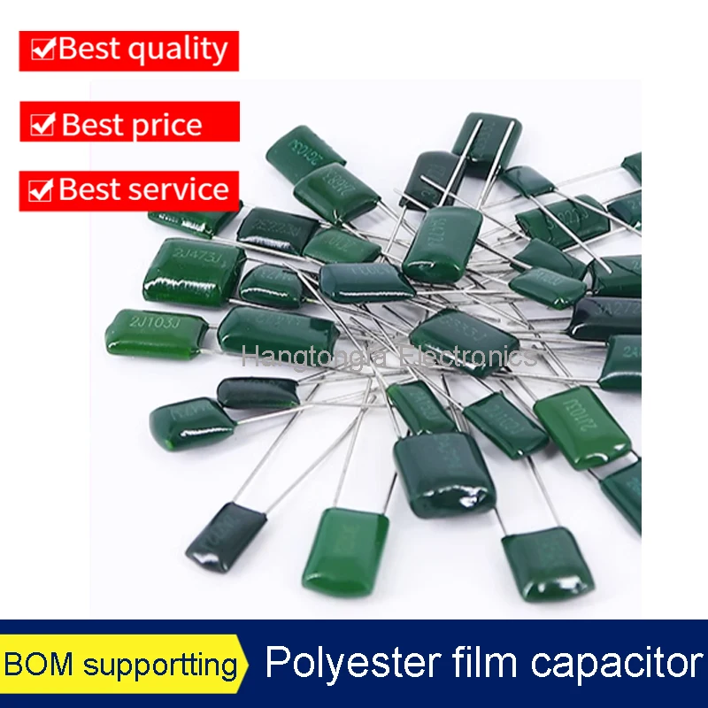 50pcs Polyester film capacitor 630V 1nF 1.5nF 10nF 22nF 33nF 47nF 2J102J 2J152J 2J222J 2J472J 2J682J 2J103J 2J223J 2J333J 2J473J