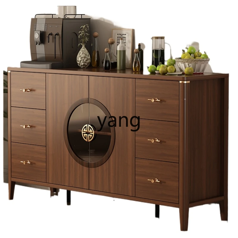 

CX Solid Wood Frame New Chinese Style Integrated Wall Storage Wine Cabinet