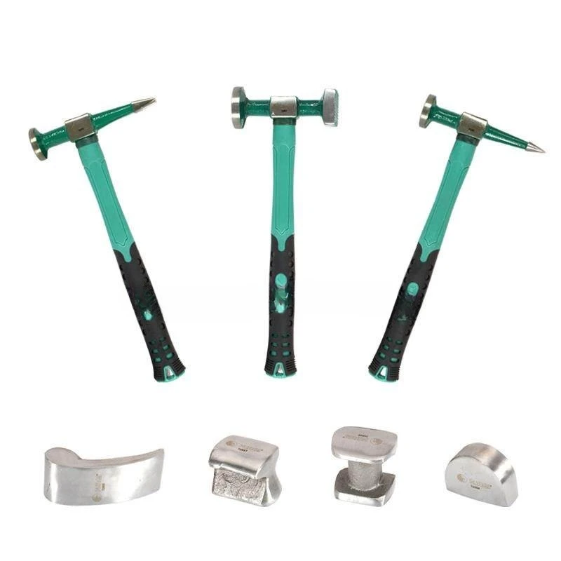 7pcs Auto Body Sheet Metal Repair Kit, Dent Shaping Hammers & Dolly Set for Car Panel Beating Service