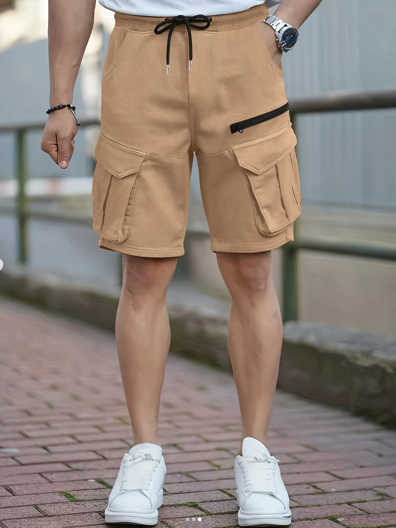 New summer men's breathable quick-drying American-style outdoor large-pocket loose-fitting casual large-size short pants