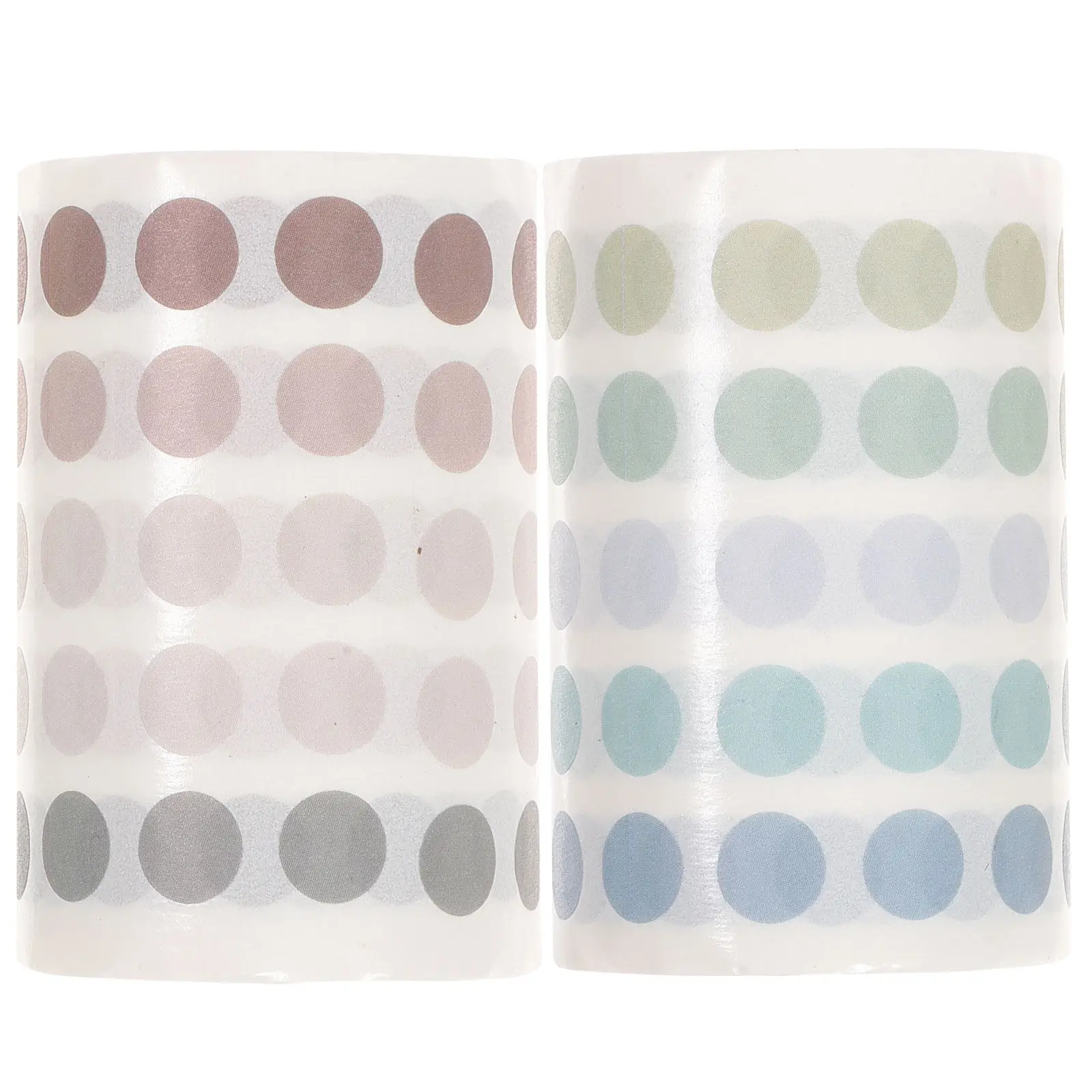 

2pcs 2 Rolls Colorful Dot Stickers Pp Material Diy Self-Adhesive Scrapbook Decals For Diary Craft Decoration Label Stickers