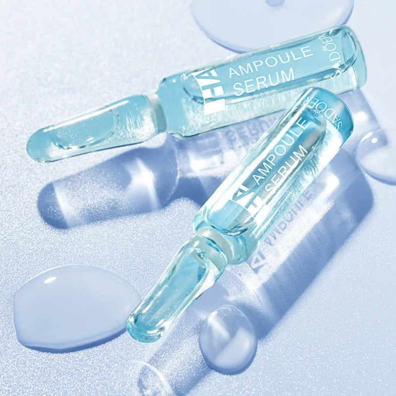 2ml*7 Vials/Box Hyaluronic Acid Ampoule Essence, Hydrating and Moisturizing, Facial Essence, Nourishing, Prevents Dryness and Roughness, Daily Facial Care, Makes Skin Delicate, Smooth, Hydrated, and Radiant, Like a Young Girl's Skin, Suitable for All Skin Types
