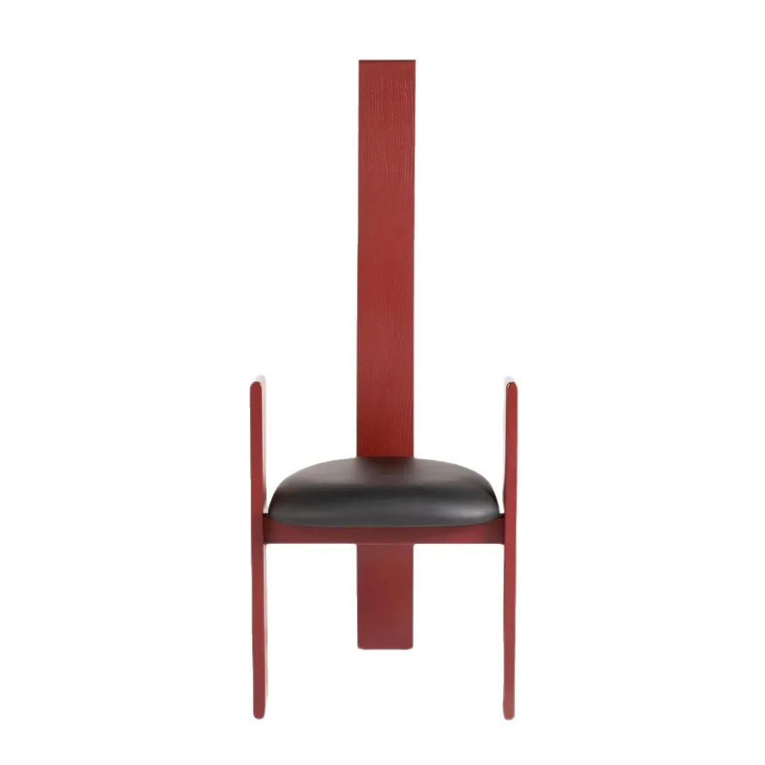 Wabi Sand Wind High Backrest Red Single Chair Designer Creative Retro Chair