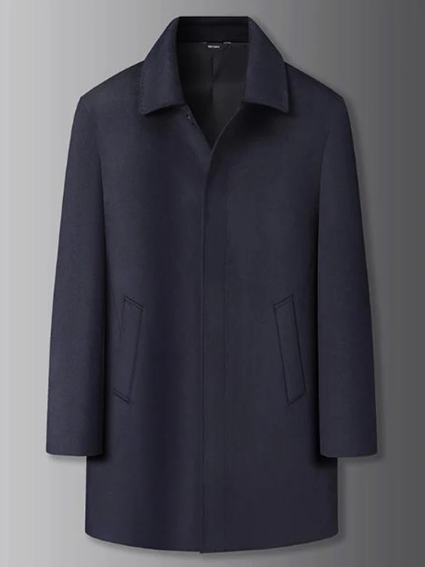 

Мужское шерстяное пальто большого размера, повседневное, свободного кроя, с отложным воротником, осенне-зимнее, средней длины, ветровка, верхняя одежда