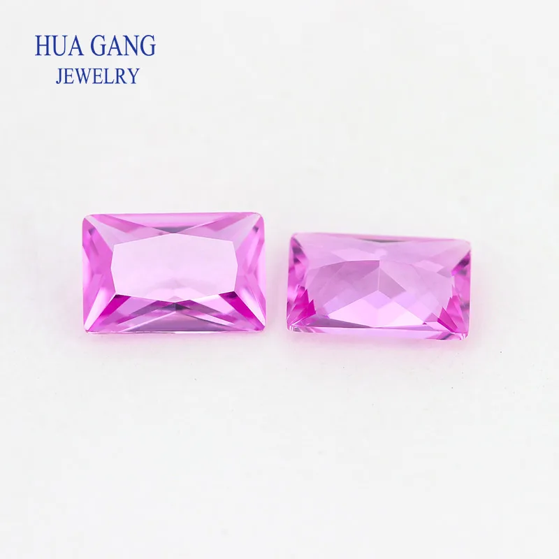 Synthetic ruby/sapphire Stone Rectangle Shape Cut Synthetic 2# 3# 5# 34#Corundum Red Sapphire Pink Gems stone For jewelry