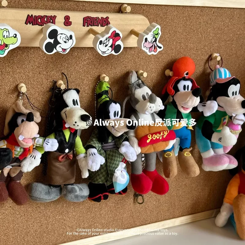 Disney Goofy Hot Dog Pendant Waiter Kimono Cowboy Ice Cream Key Chain Cartoon Plush Toy Gift