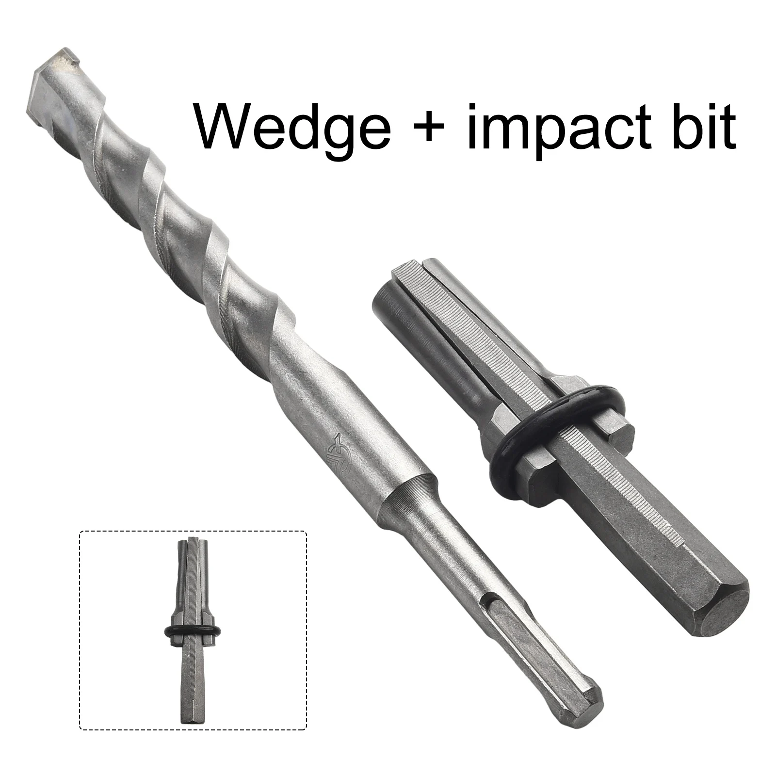 16-18mm Concrete Rock Stone Splitter Wedge Set With For Sds Plus Drill Bit For Granite Marble Basalt Limestone Quarrying Hand