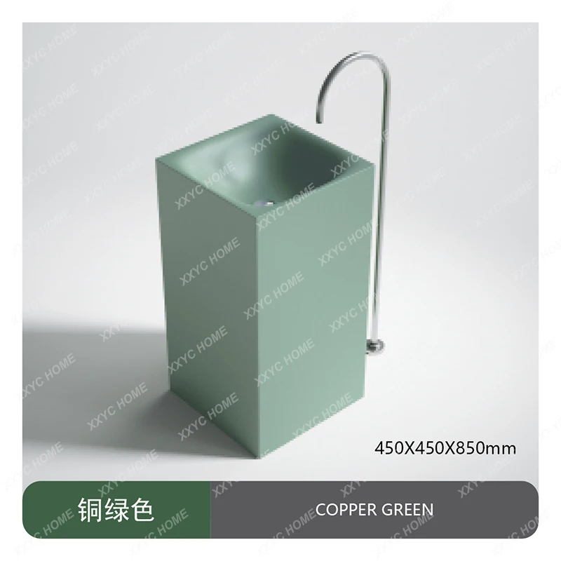 

JJFloor-to-ceiling Color Hand Wash Basin Artificial Stone Pillar Basin Art Basin