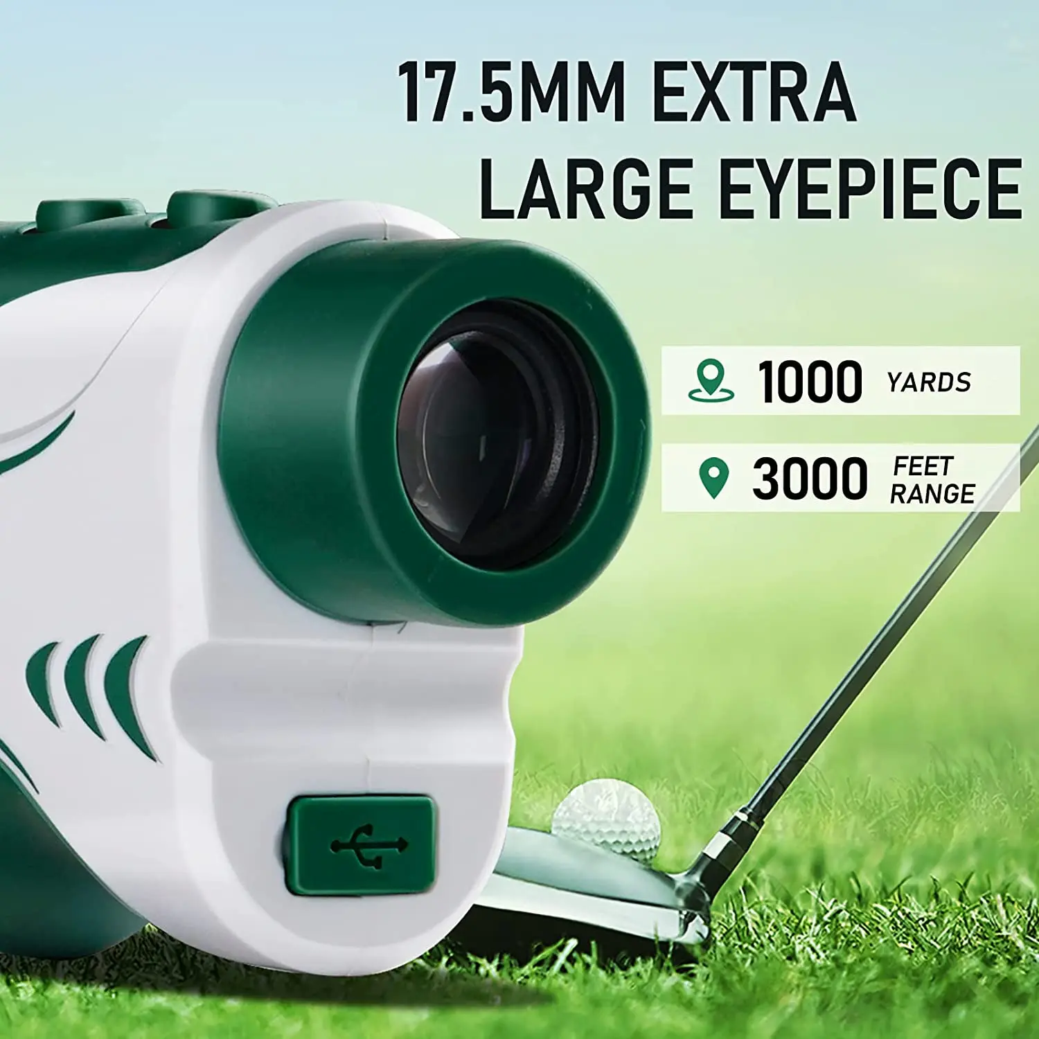 REVASRI HD 600M/1000M Golf telemetro Laser batteria ricaricabile con pendenza e vibrazione blocco asta bandiera per Golf, caccia