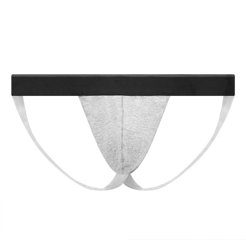 Cotton Jockstrap for Men Low Waist Sexy T-Back Mini Underwear Contrast Waistband Youth Fashion U Convex Pouch String Underpants