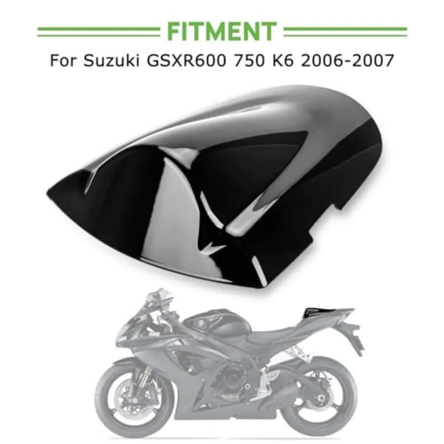Motorcycle Rear Passenger Seat Fairing Cover Cowl Tail Section Motorcycle Fairing for GSXR600 750 K6 2006-2007, Black