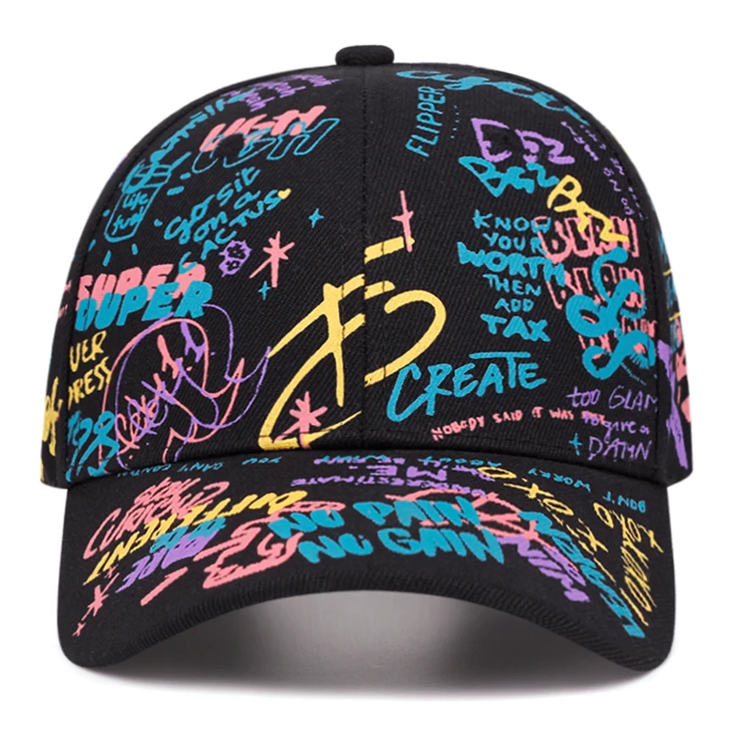 

Two-Packs,Colorful graffiti - printed casual cap - for street art events/music festivals/youth parties/casual outings