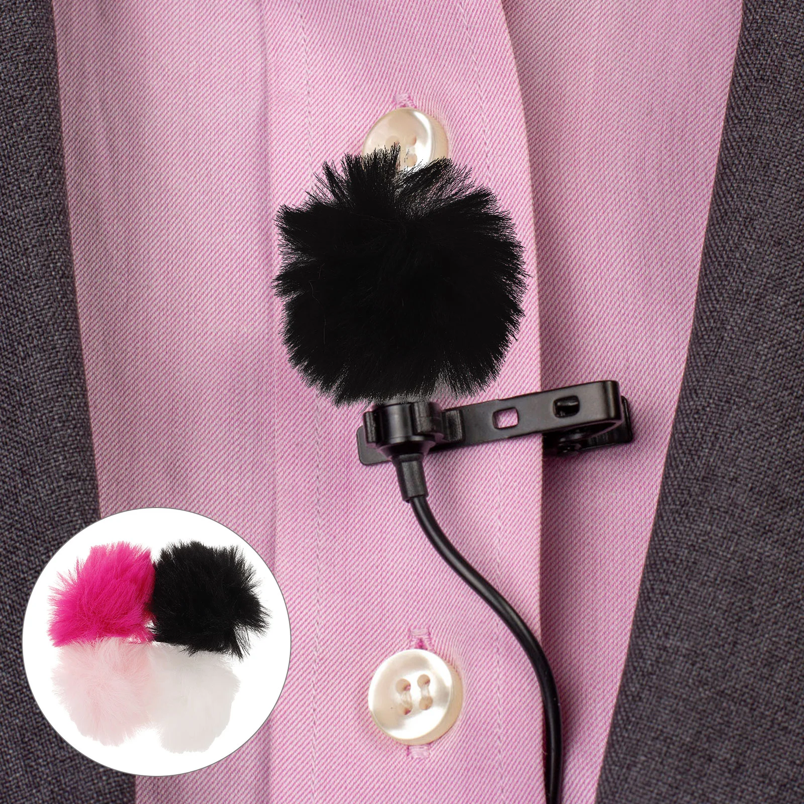 4 Pcs Microphone Case Windscreens Windshield Protectors Cover Fluffy Hairy Lapel Outdoor